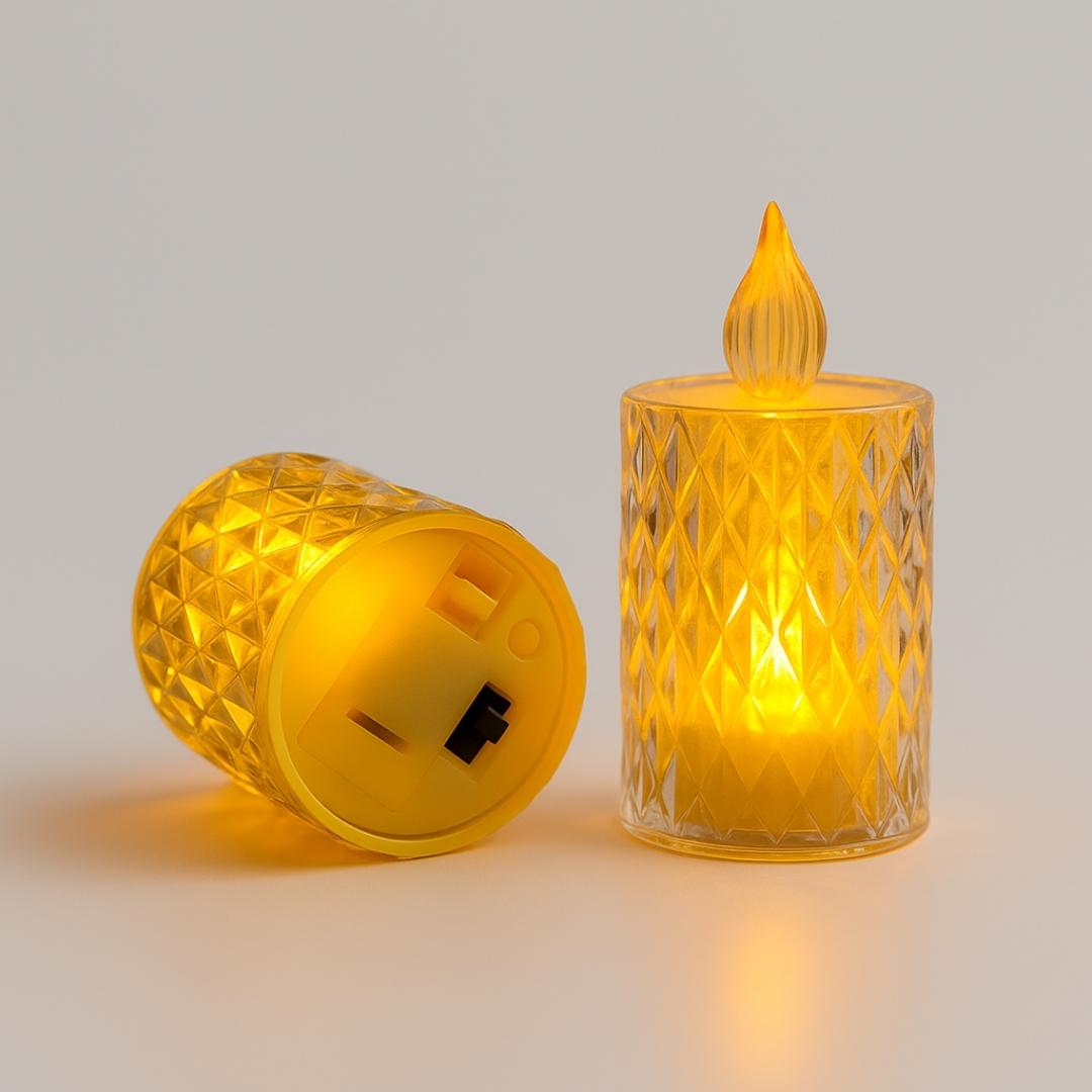 Sparkle LED Crystal Candle | Decorative Lights, Perfect for Diwali, Weddings & Home Decor