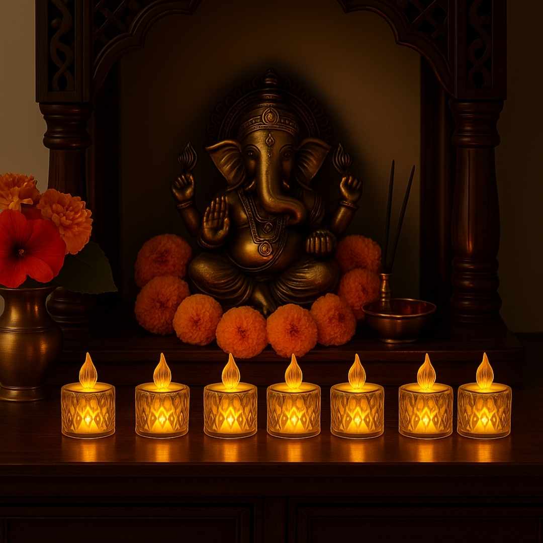 Sparkle LED Crystal Candle | Decorative Lights, Perfect for Diwali, Weddings & Home Decor