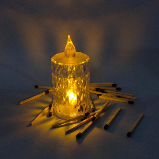 Sparkle LED Crystal Candle | Decorative Lights, Perfect for Diwali, Weddings & Home Decor