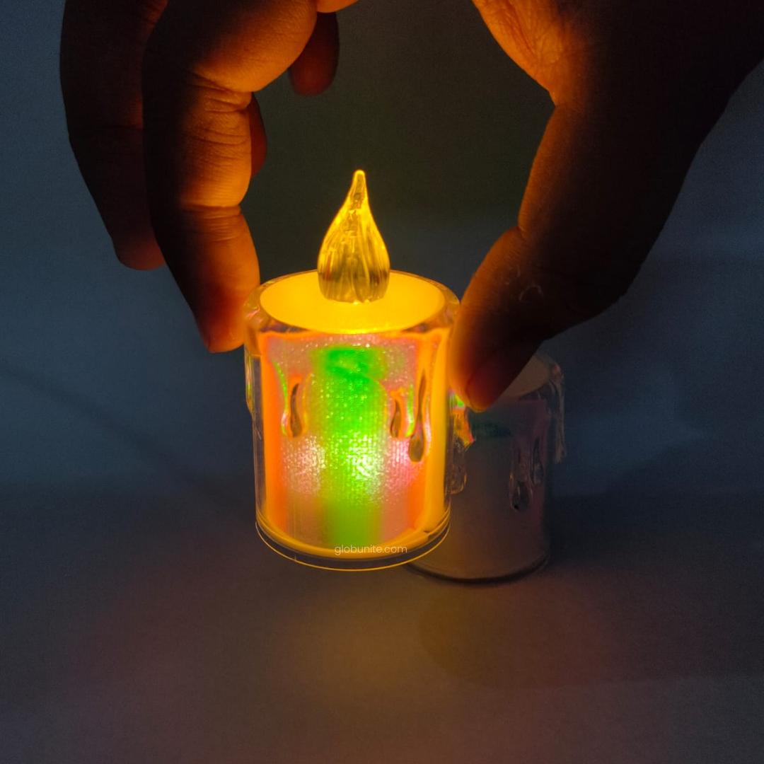 Rainbow Candle LED Light | Decorative Candle for Festivals, Parties & Home Styling