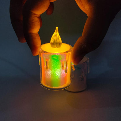 Rainbow Candle LED Light | Decorative Candle for Festivals, Parties & Home Styling