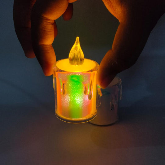 Rainbow Candle LED Light | Decorative Candle for Festivals, Parties & Home Styling