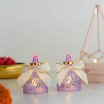 Mr. Flameless Tea LED Candle Lights | Elegant Bow Design