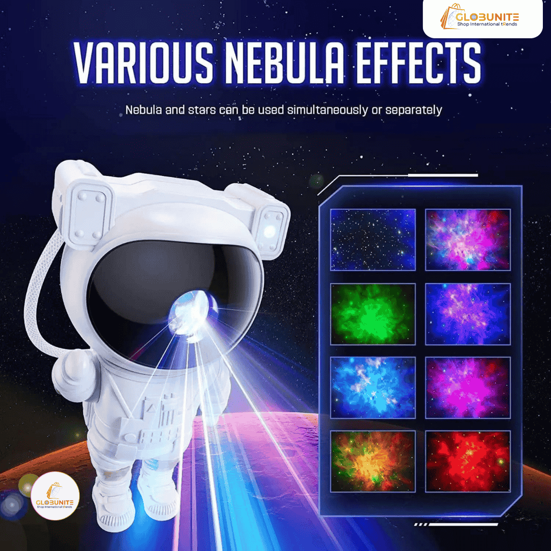 Astronaut Galaxy Projector - 360 Magnetic Head Rotation, Remote Control