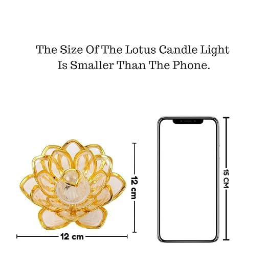 Golden Lotus LED Diya Lights | Flameless Acrylic Tea Lights for Diwali, Pooja & Home Decor