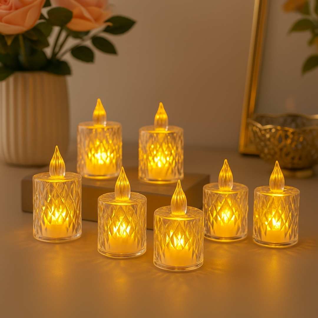 Sparkle LED Crystal Candle | Decorative Lights, Perfect for Diwali, Weddings & Home Decor
