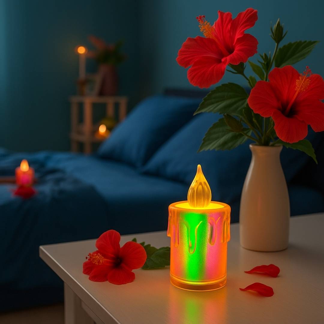 Rainbow Candle LED Light | Decorative Candle for Festivals, Parties & Home Styling