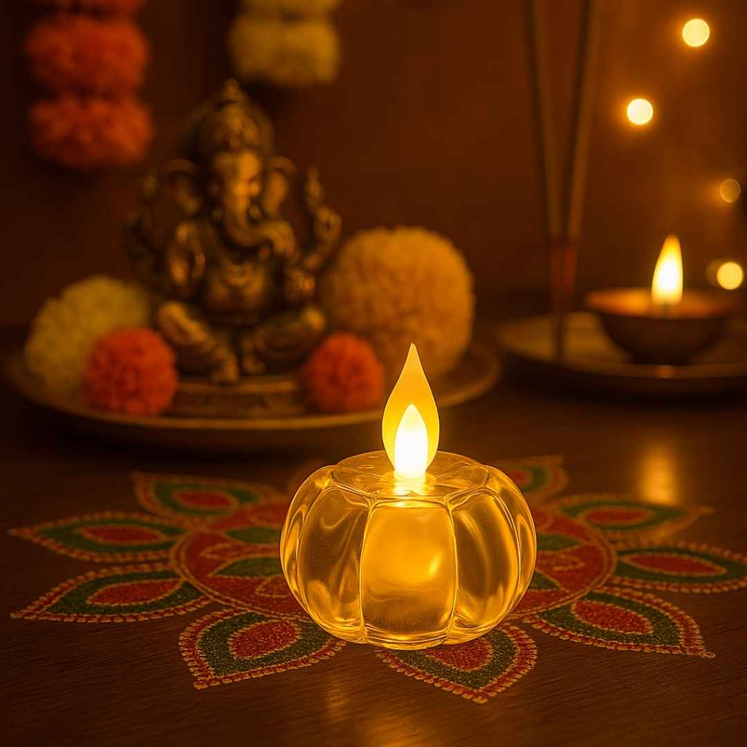 Pumpkin Crystal LED Light  | Perfect for Diwali, Pooja & Home Decor